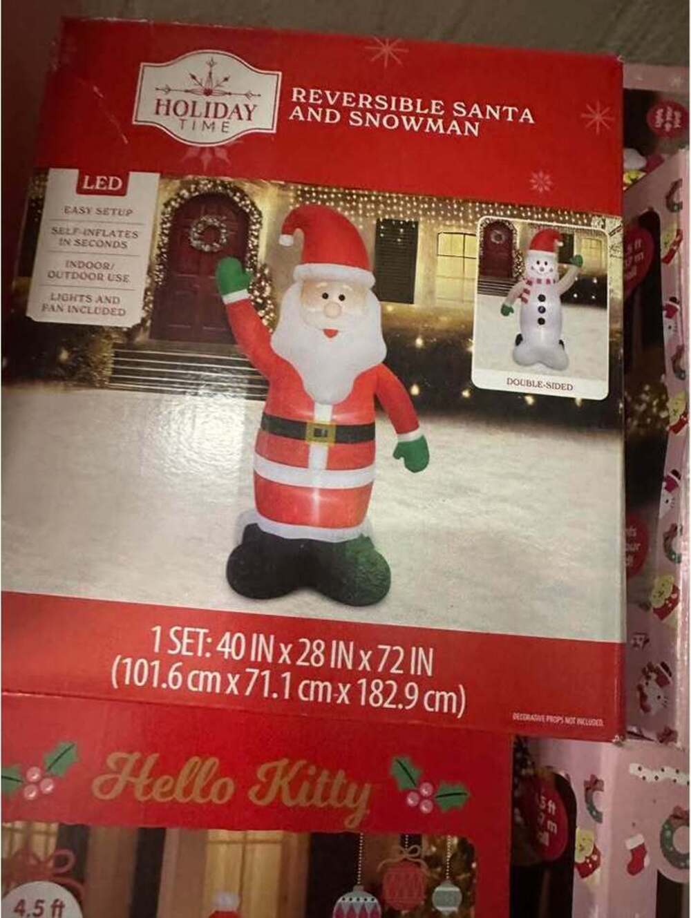 New reversible snowman and Santa inflatable